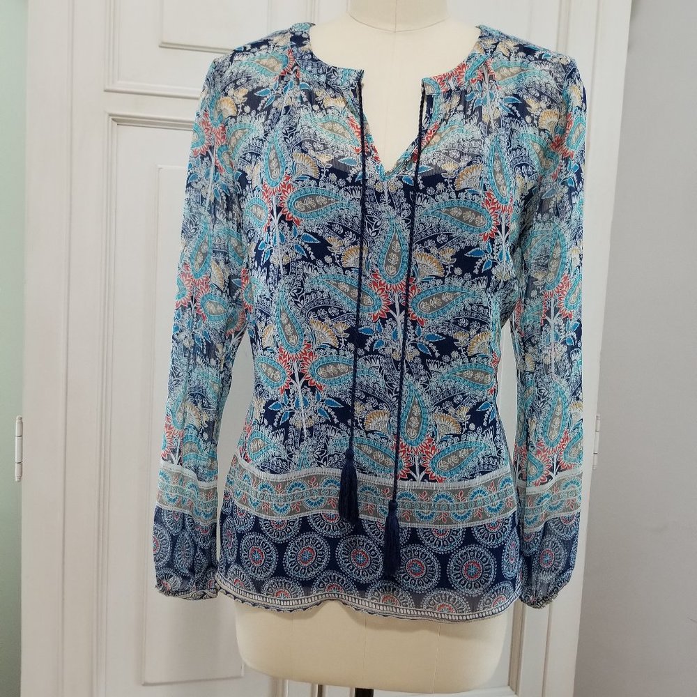 Beautiful Rose & Olive Sheer Boho top with cami